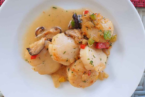 Capesante con crema di porcini