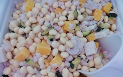 Chicche di patate zucchine, gamberi e zafferano sfuso